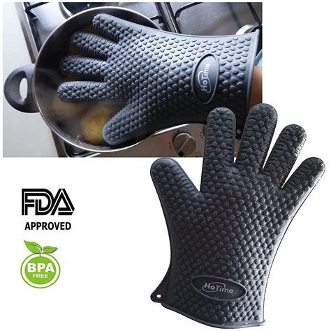 Heat Resistant Gloves- Silicone & Waterproof Hands Protection- Ideal For High Temperature ...