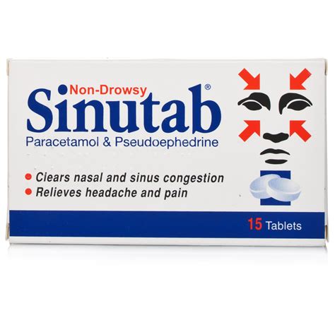 Sinutab Non Drowsy 15 Tablets | Cold and Flu | Chemist Direct