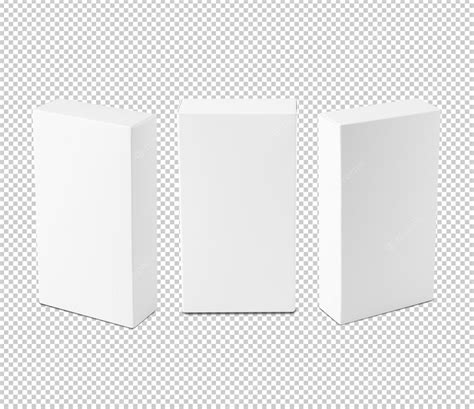 Premium PSD | Set of white box mockup cutout psd file