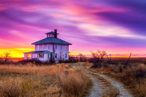 Pink House at Sunrise | Landscape Wall Art | New England Photography - Jonathan Elcock Photography