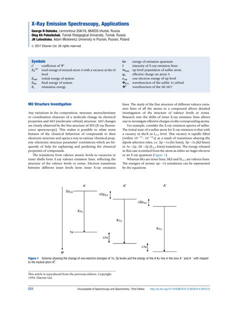 (PDF) X-Ray Emission Spectroscopy, Applications