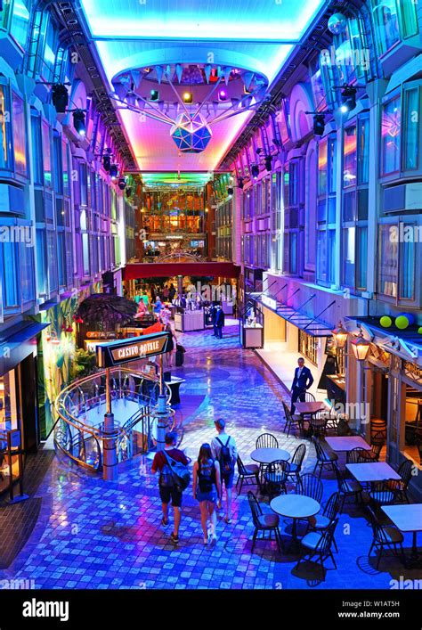 Royal Promenade in Royal Caribbean's Navigator of the Seas cruise ship Stock Photo - Alamy