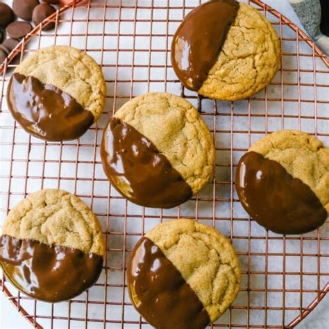 Chocolate Dipped Peanut Butter Cookies – Modern Honey