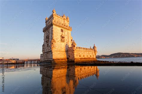 Belem Tower on a sunset, Lisbon, Portugal Stock Photo | Adobe Stock