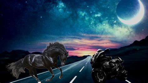 Black Stallion. Retro Racer Background - backiee