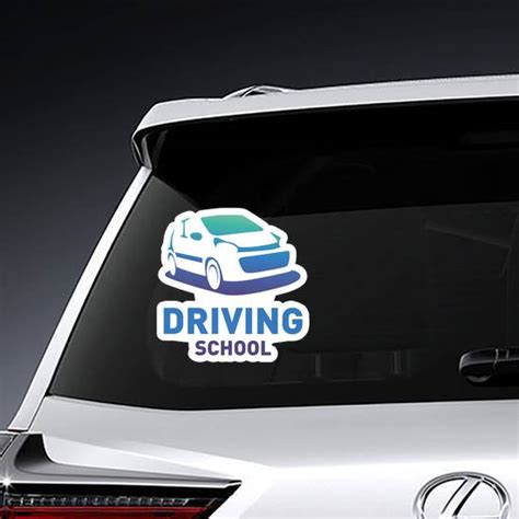 Driving School Blue Car Logo Sticker