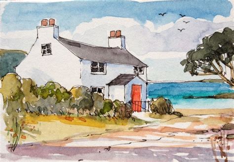 Beach House Watercolor Paintings – Architectural Design Ideas