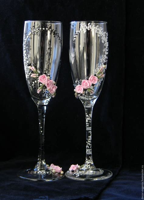 Black & White Wedding Glasses, Wedding Champagne Glasses в интернет-магазине на Ярмарке Мастеров ...