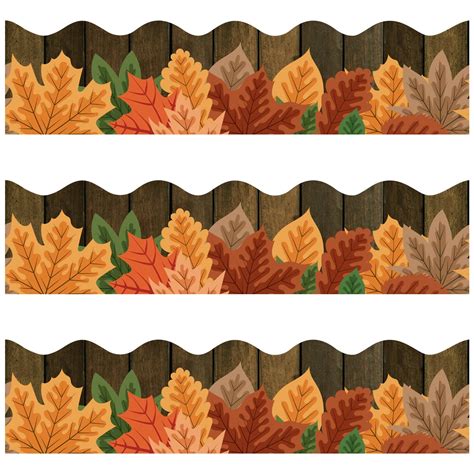 Buy 72 Feet Autumn Leaves Borders for Fall Thanksgiving Bulletin Board Classroom Decorations ...