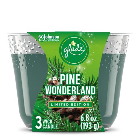 Glade Candle, 3 Wick Scented Candle, Pine Wonderland, 6.8 oz - Walmart ...