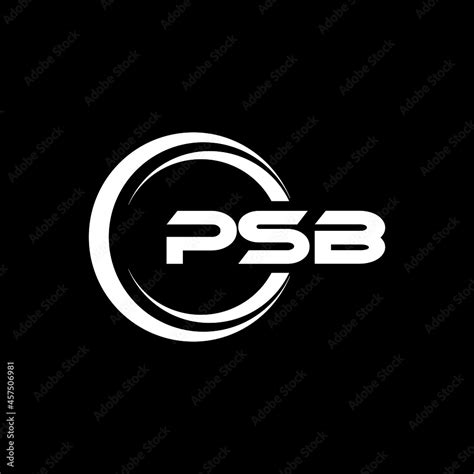 PSB letter logo design with black background in illustrator, vector ...