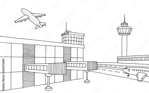 Airport Clipart Black And White