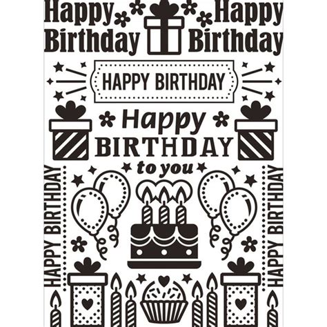 Darice Embossing Folder - Birthday Collage | Happy birthday words ...