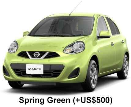 New Nissan March Body colors, Full variation of exterior colours selection