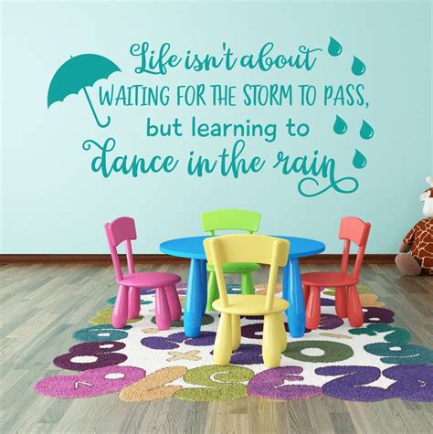 Dance in the rain wall decal, life quote, dancing in the rain, inspirational quote ...