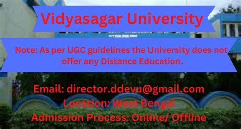 Vidyasagar University Distance Education Admission? Full Details