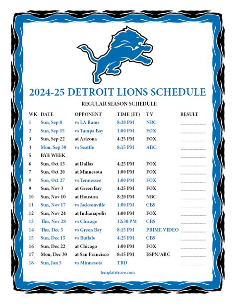 Detroit Lions Schedule 2024 Printable Pdf Free - Aeriel Janeczka