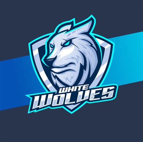 white wolves head mascot esport logo design, wolf character for sport and gaming 14738136 Vector ...