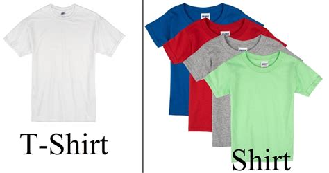 What is the difference between "T-shirt" and "shirt" ? "T-shirt" vs ...