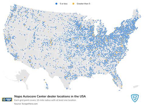 Number of Napa Autocare Center locations in the USA in 2023 | ScrapeHero