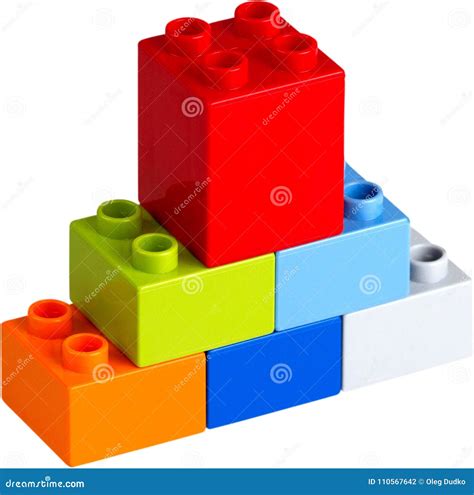 Toy Colorful Blocks Isolated on White Stock Photo - Image of element ...