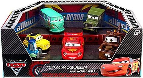 Disney Pixar Cars Cars 2 Playsets Team McQueen Exclusive 155 Diecast ...