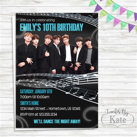 Bts Birthday Invitation Template Free