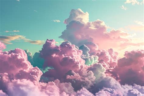 Premium Photo | Dreamy Pink and Blue Cotton Candy Clouds