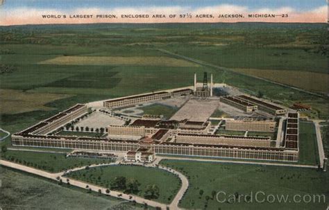 World's largest prison, enclosed area of 57 1/2 acres Jackson, MI Postcard