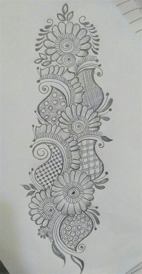 Beautiful Pencil Sketches Of Mehndi Designs - These beautiful mehndi designs with leaves and ...