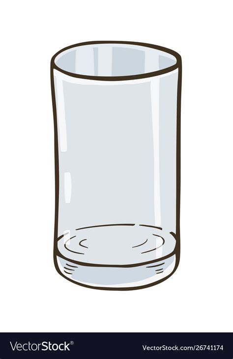 Empty glass cartoon glass Royalty Free Vector Image