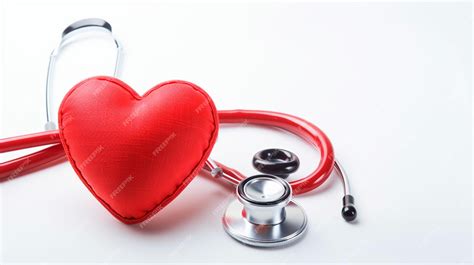 Premium AI Image | heart and stethoscope on white background