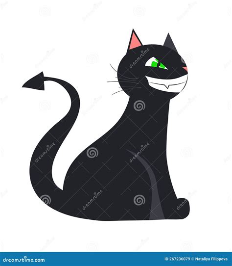 Evil Black Cat Threatens The Red Cat Vector Illustration ...