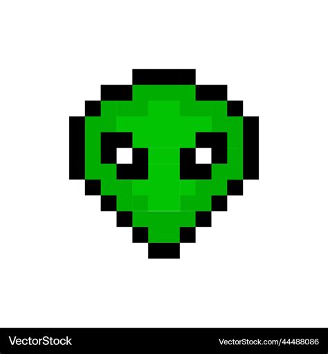 Pixel alien 8 bit art cosmic graphic cartoon Vector Image