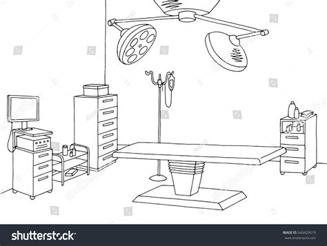 Operating Room Graphic Black White Interior Stock Vector (Royalty Free) 640429519 | Shutterstock