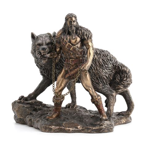 Tyr Statue God Viking Wolf Wood Statue Norse Pantheon Viking Pagan Asatru Heathen God and ...