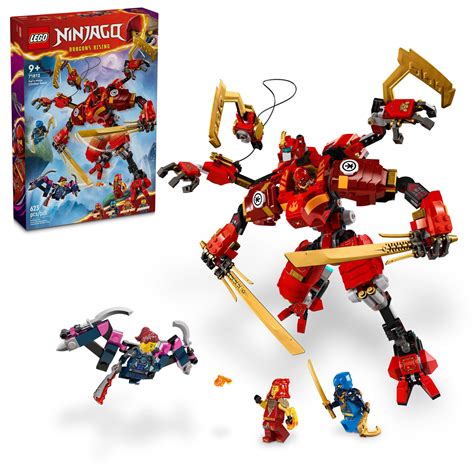 LEGO NINJAGO Kai’s Ninja Climber Mech Adventure Toy Set, Buildable Figure with 4 Ninja Action ...