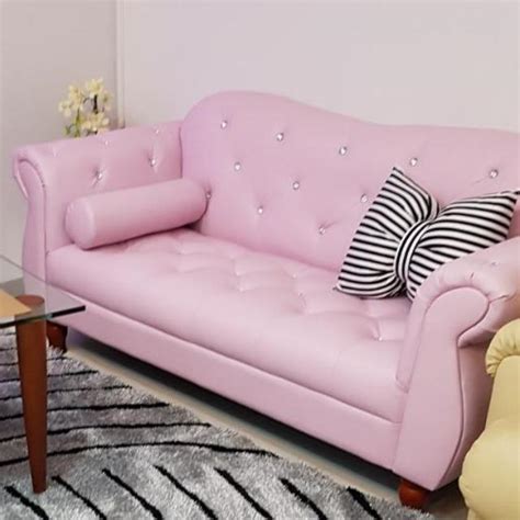 Pink Leather Sofa Set | Baci Living Room