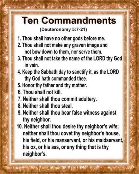 Image result for printable kjv 10 commandments | Bible teachings, Ten ...