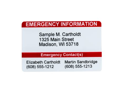 Buy Emergency Contact Wallet Card ICE Card Medical ID Card Customizable! Emergency ...