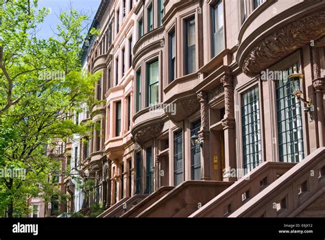 Brownstone apartment houses, buildings, residences on the Upper West ...