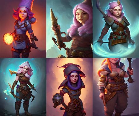 female gnome artificer armorer, young adult, | Stable Diffusion