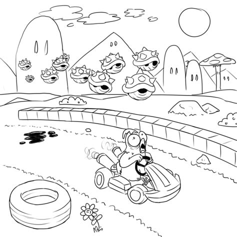 Free Mario Kart Coloring Pages Pdf To Print - Coloringfolder.com