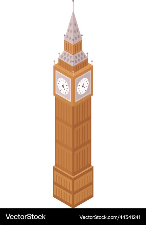 Isometric tower clock Royalty Free Vector Image