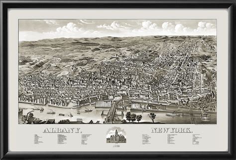 Albany NY 1879 Restored Map | Vintage City Maps