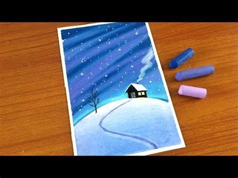 (221) Winter Oil Pastel Painting for beginners | Easy Oil Pastel ...