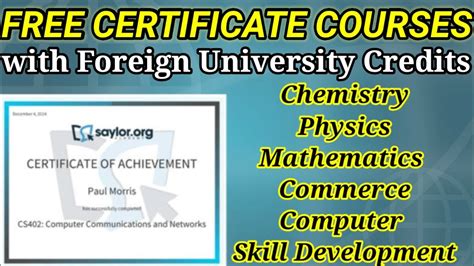 Saylor Academy Courses with free Certificates / free online courses with certificates - YouTube