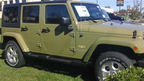 2013 Jeep Wrangler Unlimited Sahara Commando Green @ Branhaven - YouTube