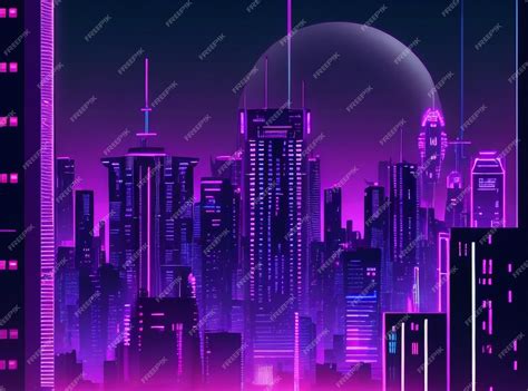 Premium AI Image | Futuristic Vaporwave Cyberpunk Vector Art with a Touch of Retro Elegance