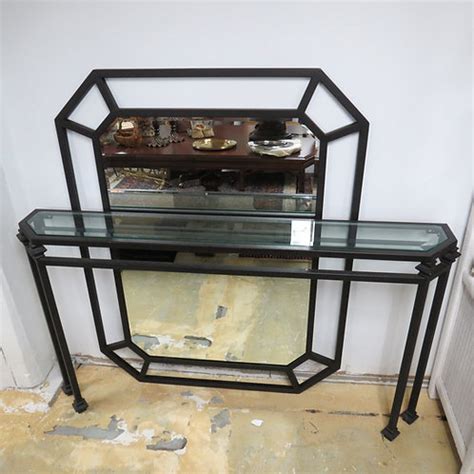 Metal console table and mirror | Wayland Pack & Ship